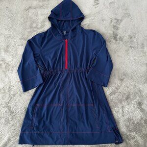 Title Nine Navy Blue Hooded Swelter Shelter Dress LARGE
